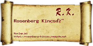 Rosenberg Kincső névjegykártya
